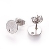 Non-Tarnish 304 Stainless Steel Ear Stud Findings STAS-O119-15B-P-1