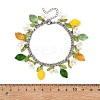 Glass & Acrylic Charm Bracelets BJEW-JB13974-4
