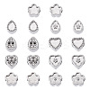 18Pcs 9 Styles 304 Stainless Steel European Bead Rhinestone Settings STAS-TA0003-15-1