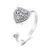 Cubic Zirconia Rotating Open Cuff Ring MATO-PW0001-061P-01-1