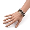 Spray Painted CCB Plastic & Aluminum Paperclip Chain Bracelets Sets BJEW-JB05432-5