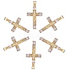 6Pcs Brass Micro Pave Clear Cubic Zirconia Pendants ZIRC-SZ0003-63-1