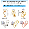 30Pcs 3 Colors Brass Clip-on Earring Findings KK-SC0003-87-2