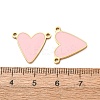 304 Stainless Steel with Pink Enamel Connector Charms SA-CBA061A-06G-3