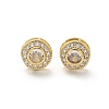 Brass Micro Pave Clear Cubic Zirconia Stud Earrings X-EJEW-Q015-10G-3
