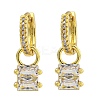 Rack Plating Brass Pave Clear Cubic Zirconia Hoop Earrings for Women EJEW-G410-48G-1