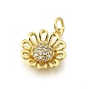 Brass Micro Pave Clear Cubic Zirconia Pendants KK-F899-05A-G-2