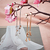 2 Pairs 2 Colors Alloy Star Tassel Dangle Stud Earrings for Women EJEW-AN0001-57-7