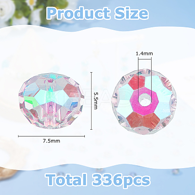 336Pcs Electroplate Glass Beads EGLA-WH0007-01C-1