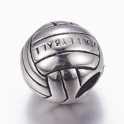 304 Stainless Steel European Beads STAS-P173-008AS-1