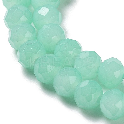 Baking Paint Imitation Jade Glass Bead Strands LS-DGLA-A034-J8MM-A22-1