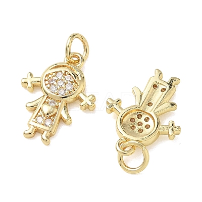 Brass Micro Pave Cubic Zirconia Pendants KK-T085-15E-G-1