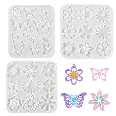 3Pcs 3 Styles DIY Pendant Silicone Molds SIMO-TA0001-14-1