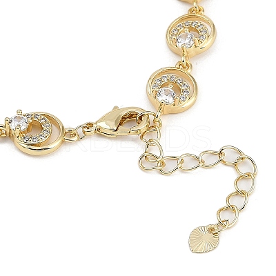Brass Micro Pave Cubic Zirconia Link Bracelets for Women BJEW-U013-01G-05-1