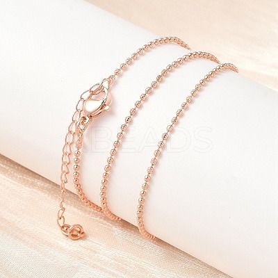 1.5MM Brass Ball Chain Necklaces NJEW-Z097-03RG-1