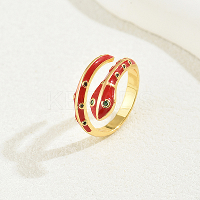 Brass Cubic Zirconia Snake Rings for Women RM7588-2-1