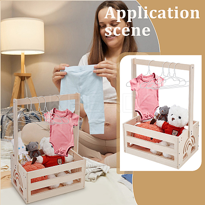 1 Bag Hollow Rainbow Wooden Baby Shower Crates ODIS-UN0001-17-1