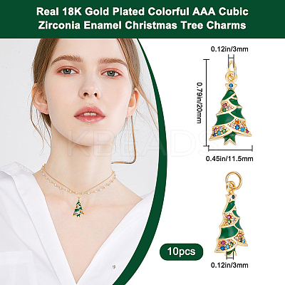 Brass Micro Pave Colorful Grade AAA Cubic Zirconia Pendants KK-BBC0015-36A-1