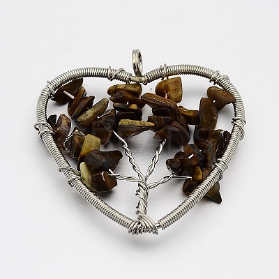 Brass Gemstone Pendants LS-G-F181-09-1