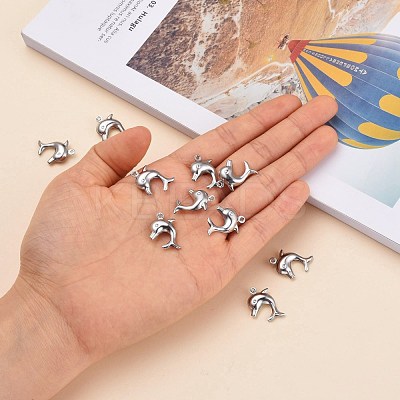 Tarnish Resistant Dolphin 304 Stainless Steel Pendants X-STAS-I045-29-1