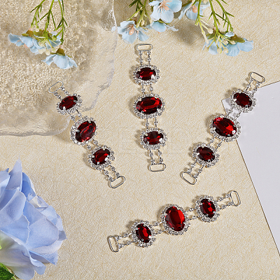 4Pcs Silver Plated Brass Rhinestone Connector Charms RB-CA0001-05A-1