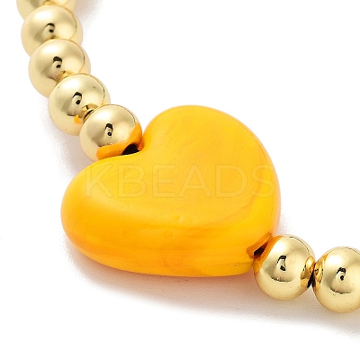 Handmade Lampwork Heart Bracelets BJEW-Q338-01G-1
