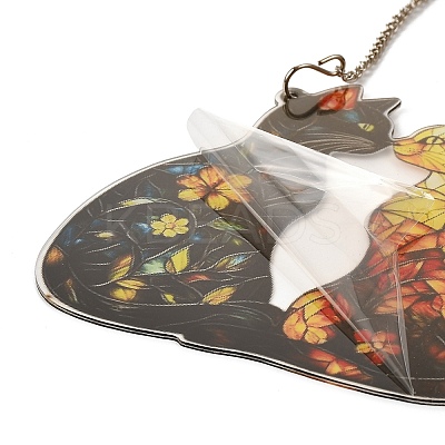 Stained Acrylic & Iron Suncatchers HJEW-F022-01C-1
