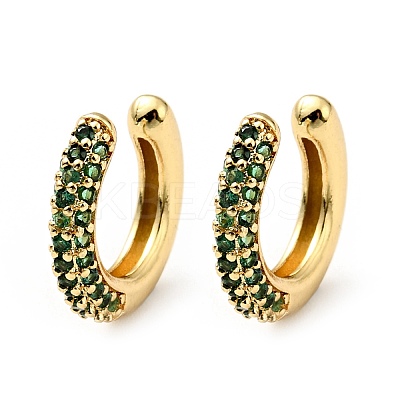 Cubic Zirconia C-Shaped Cuff Earrings EJEW-G295-19G-01-1