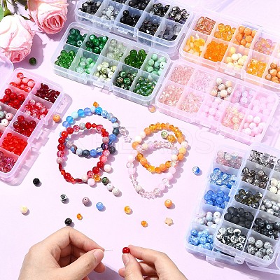 260Pcs 10 Styles Baking Paint Glass Beads DGLA-YW0001-49-1