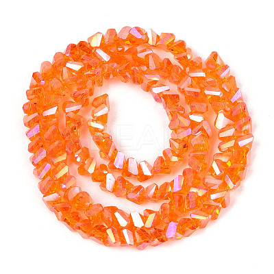 Electroplate Transparent Glass Beads Strands GLAA-N021-4mm-09-1