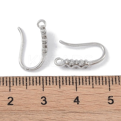 Brass Micro Pave Cubic Zirconia Earring Hooks KK-U008-11P-1