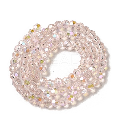 Electroplate Transparent Glass Beads Strands EGLA-A035-T4mm-L20-1