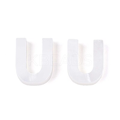 Natural Freshwater Shell Letter Charms BSHE-ZX007-02U-1