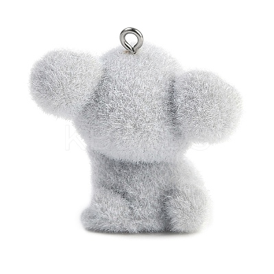 Animal Theme Flocky Resin Pendants LS-RESI-M051-01E-1