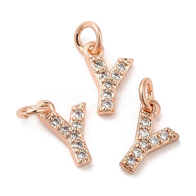 Brass Micro Pave Grade AAA Cubic Zirconia Charms LS-ZIRC-P067-11RG-Y-NR-1