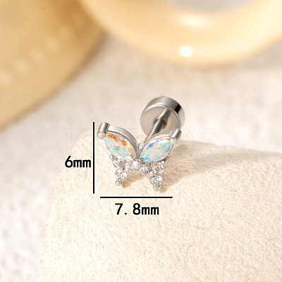 Butterfly Brass Pave Cubic Zirconia Cartilage Earrings FS-WGFCA2D-04-1