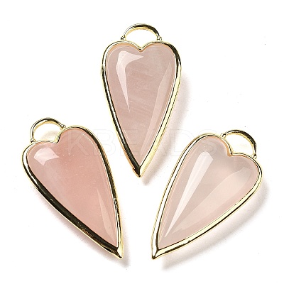 Natural Rose Quartz Pendants G-K347-01G-10-1