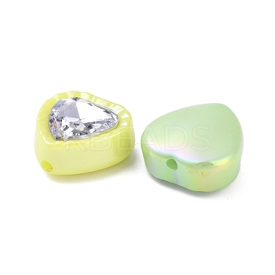 UV Plating Iridescent Acrylic with Rhinestone Beads X-OACR-B021-08-1