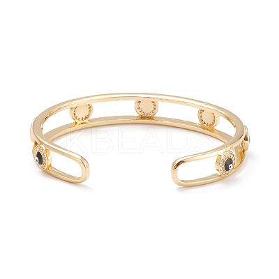 Evil Eye Enamel Bangles for Men Women BJEW-F417-18F-G-RS-1