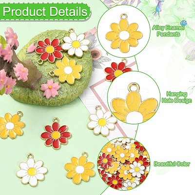 20Pcs Eco-Friendly Alloy Enamel Pendants ENAM-YW0005-85A-1