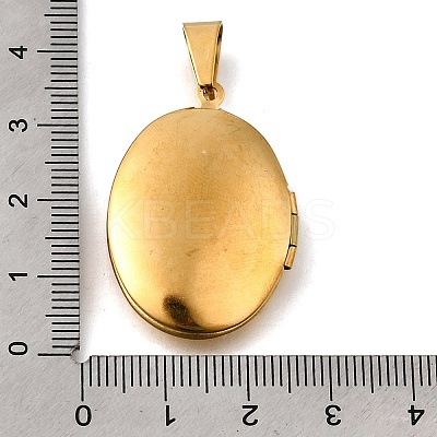 316 Stainless Steel Locket Pendants X-STAS-O132-02G-1