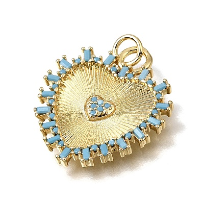 Brass Micro Pave Cubic Zirconia Pendants CU-CBAEEA8-13B-G-1