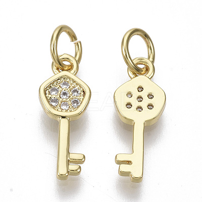 Brass Micro Pave Cubic Zirconia Charms X-ZIRC-S067-025-NF-1