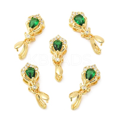 Brass Micro Pave Cubic Zirconia Pendant Pinch Bails KK-I705-22G-1