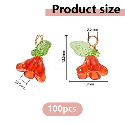 100Pcs Transparent Acrylic Charms PALLOY-DC00041-1