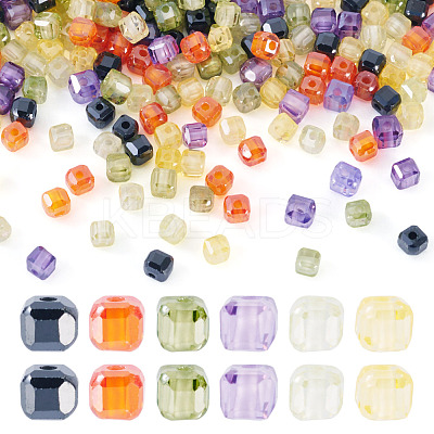 240Pcs 6 Colors Cubic Zirconia Bead ZIRC-TA0001-27-1