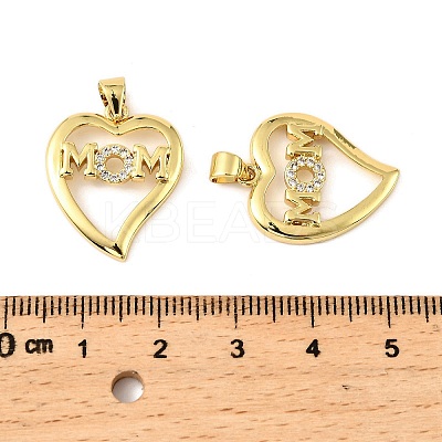 Mother's Day Brass Micro Pave Cubic Zirconia Pendants KK-M324-02D-G-1