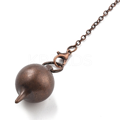 Brass Dowsing Pendulum Big Pointed Round Pendants KK-H491-03-1
