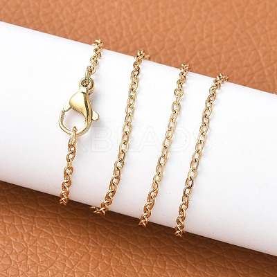 Ion Plating(IP) 304 Stainless Steel Cable Chain Necklaces NJEW-M124-01G-1