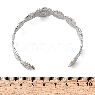 18.5MM 304 Stainless Steel Sun Cuff Bangles for Women LS-BJEW-B151-03-1